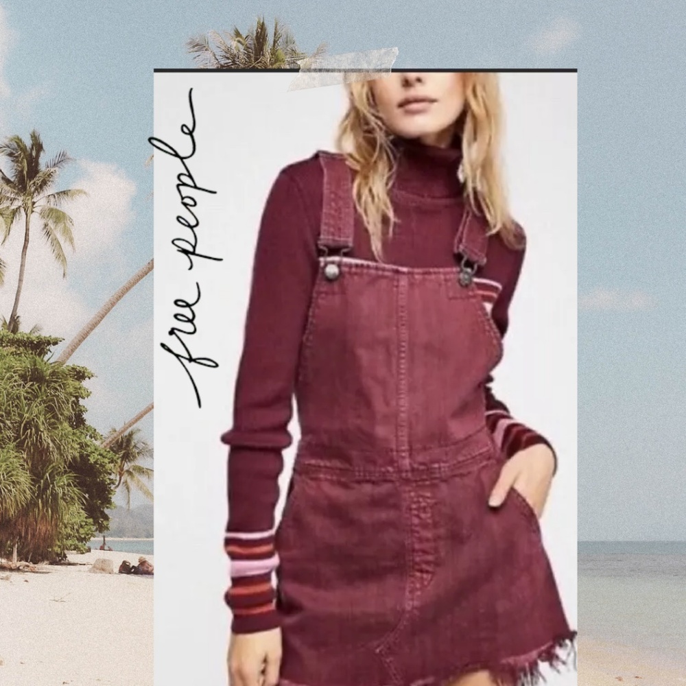 🌟 🌟 Free People “Torn Up Jumper” Overall Dress - Size 4/Purple 🌟 🌟